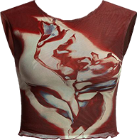 Red printed crop top