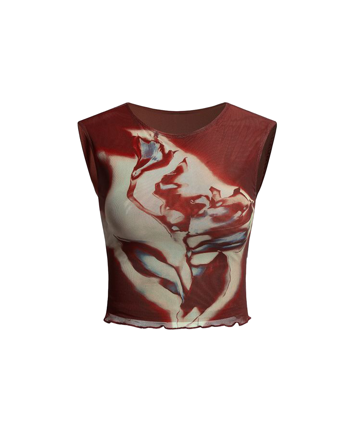 Red printed crop top